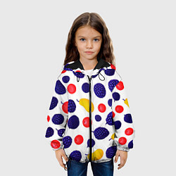 Куртка с капюшоном детская Ягодки и фрукты, цвет: 3D-черный — фото 2
