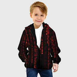 Куртка с капюшоном детская Программные иероглифы, цвет: 3D-черный — фото 2