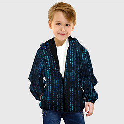 Куртка с капюшоном детская Программные символы, цвет: 3D-черный — фото 2