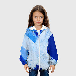 Куртка с капюшоном детская Белый крест на синем фоне, цвет: 3D-белый — фото 2