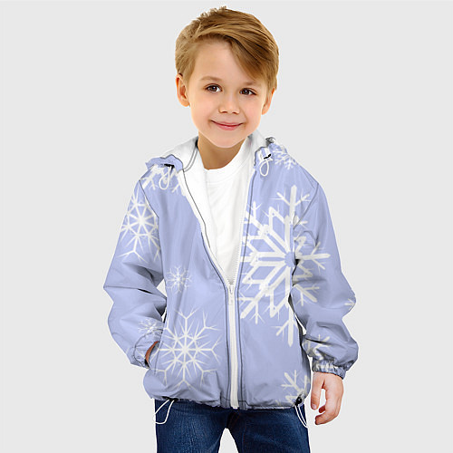 Детская куртка Снежинок узоры / 3D-Белый – фото 4