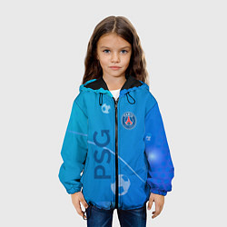 Куртка с капюшоном детская Psg абстракция спорт, цвет: 3D-черный — фото 2