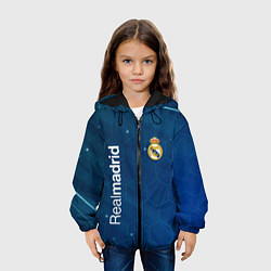 Куртка с капюшоном детская Real madrid голубая абстракция, цвет: 3D-черный — фото 2