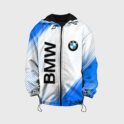 Куртка с капюшоном детская Bmw синяя текстура, цвет: 3D-черный
