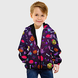 Куртка с капюшоном детская Это Хэллоуин, цвет: 3D-черный — фото 2