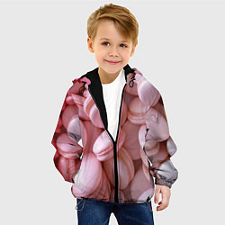 Куртка с капюшоном детская Красные и розовые кексы, цвет: 3D-черный — фото 2