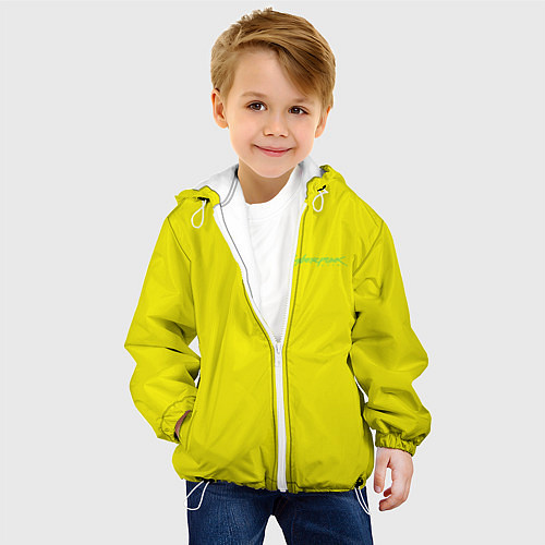 Детская куртка Киберпанк - Лого Дэвида / 3D-Белый – фото 4