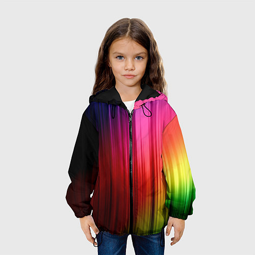 Детская куртка Цветной спектр / 3D-Черный – фото 3