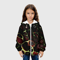 Куртка с капюшоном детская Кислотные разломы на поверхности, цвет: 3D-белый — фото 2
