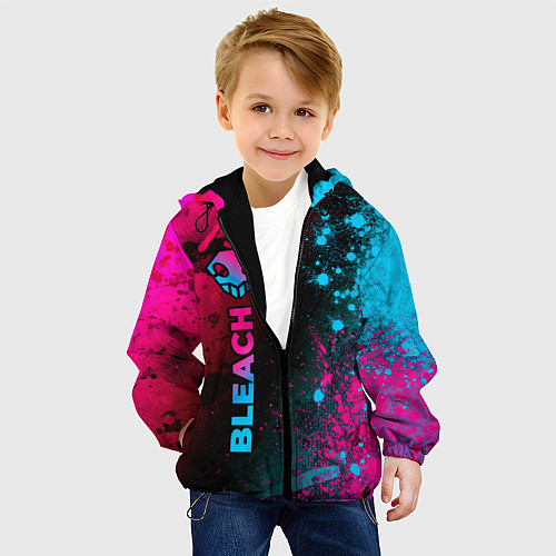Детская куртка Bleach - neon gradient: по-вертикали / 3D-Черный – фото 4