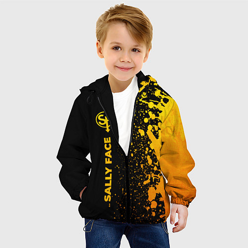Детская куртка Sally Face - gold gradient: по-вертикали / 3D-Черный – фото 4