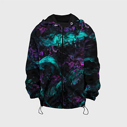 Куртка с капюшоном детская Неоновые Коралы, цвет: 3D-черный