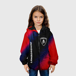 Куртка с капюшоном детская Lamborghini красный карбон, цвет: 3D-черный — фото 2
