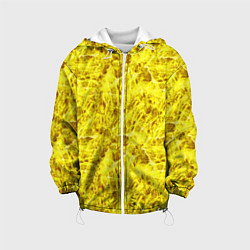 Куртка с капюшоном детская Жёлтый лёд - текстура, цвет: 3D-белый