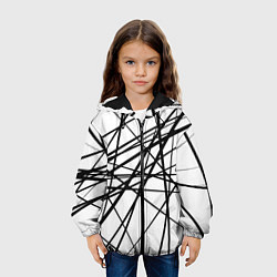 Куртка с капюшоном детская Пересечение линий, цвет: 3D-черный — фото 2