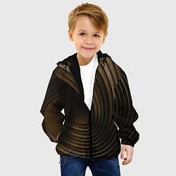 Куртка с капюшоном детская Тёмное-золотые пластины во тьме, цвет: 3D-черный — фото 2
