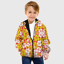 Куртка с капюшоном детская Hawaiian kaleidoscope, цвет: 3D-черный — фото 2
