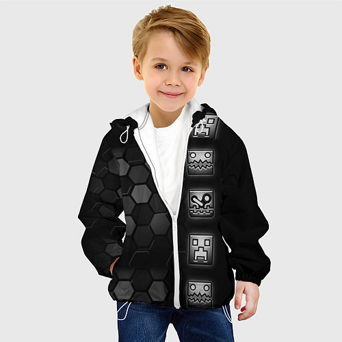 Детская куртка Geometry Dash game / 3D-Белый – фото 4