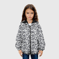 Куртка с капюшоном детская Камуфляж М-21 серый, цвет: 3D-черный — фото 2
