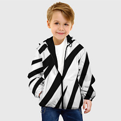 Куртка с капюшоном детская Камуфляж зебры, цвет: 3D-черный — фото 2