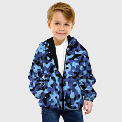 Куртка с капюшоном детская Камуфляж Sky Blue, цвет: 3D-черный — фото 2