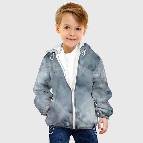 Детская куртка Натуральный дымчатый мрамор текстура / 3D-Белый – фото 4