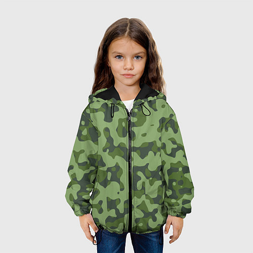 Детская куртка Камуфляж ВСР-93 Флора - Арбуз / 3D-Черный – фото 3