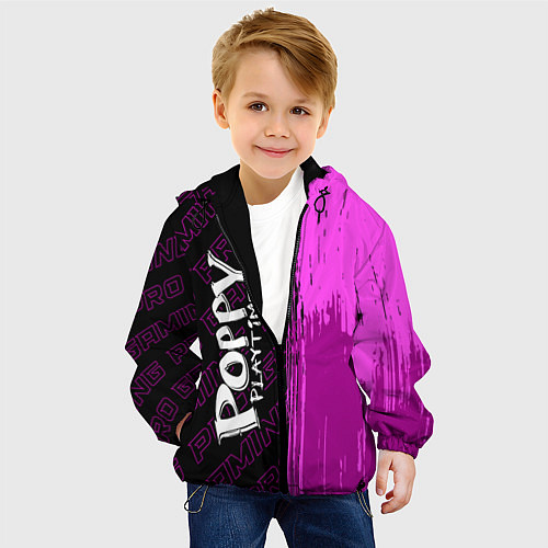 Детская куртка Poppy Playtime pro gaming: по-вертикали / 3D-Черный – фото 4