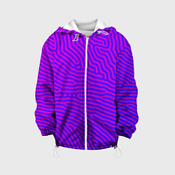 Куртка с капюшоном детская Фиолетовые линии, цвет: 3D-белый