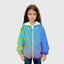Куртка с капюшоном детская Абстрактные линии, цвет: 3D-белый — фото 2