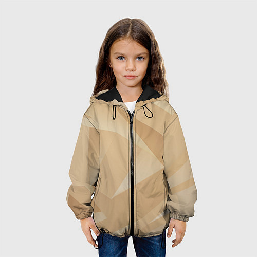 Детская куртка Золотистые абстрактные геометрические фигуры / 3D-Черный – фото 3