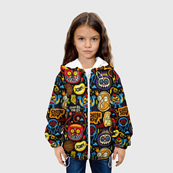 Куртка с капюшоном детская Ужастики и монстры, цвет: 3D-белый — фото 2