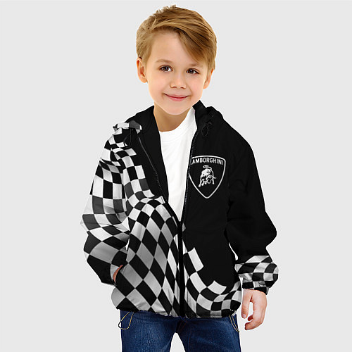 Детская куртка Lamborghini racing flag / 3D-Черный – фото 4