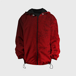 Куртка с капюшоном детская Темно - красный гранж, цвет: 3D-черный