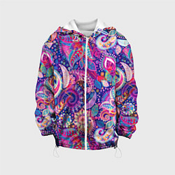 Куртка с капюшоном детская Multi-colored colorful patterns, цвет: 3D-белый