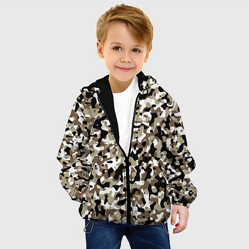 Детская куртка Камуфляж зимний лес - мелкий / 3D-Черный – фото 4