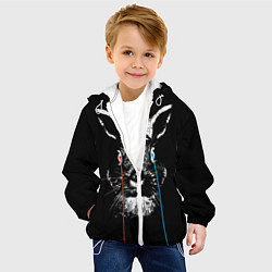 Куртка с капюшоном детская Черный кролик стреляет лазерами из глаз, цвет: 3D-белый — фото 2