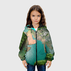 Куртка с капюшоном детская Карта Земли, цвет: 3D-черный — фото 2