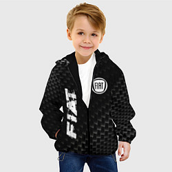 Куртка с капюшоном детская Fiat карбоновый фон, цвет: 3D-черный — фото 2