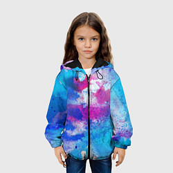 Куртка с капюшоном детская Радужная абстракция, цвет: 3D-черный — фото 2