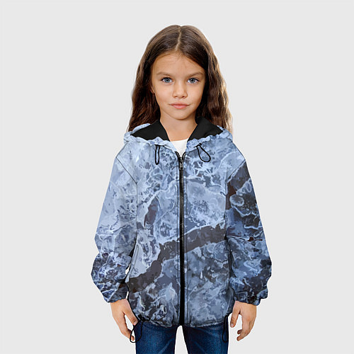 Детская куртка Лёд - зимняя текстура / 3D-Черный – фото 3