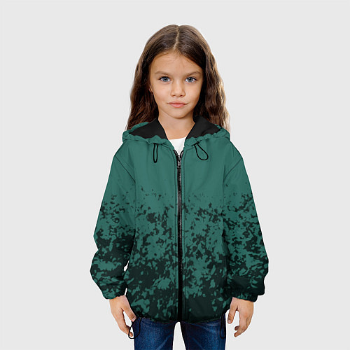 Детская куртка Абстрактный черно-зеленый / 3D-Черный – фото 3