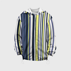 Куртка с капюшоном детская Абстрактные разноцветные линии, цвет: 3D-белый