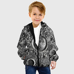 Куртка с капюшоном детская Поверхность луны, цвет: 3D-черный — фото 2