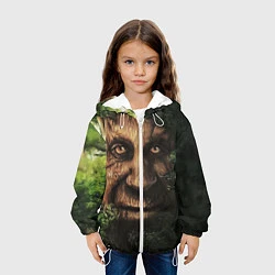 Куртка с капюшоном детская Дерево с лицом мем Мудрое дерево, цвет: 3D-белый — фото 2