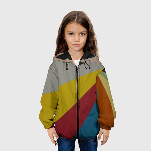 Детская куртка Разнoцветные линии / 3D-Черный – фото 3