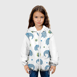 Куртка с капюшоном детская Слоник с одуванчиком, цвет: 3D-белый — фото 2