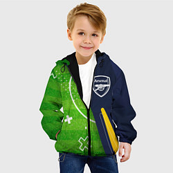 Куртка с капюшоном детская Arsenal football field, цвет: 3D-черный — фото 2