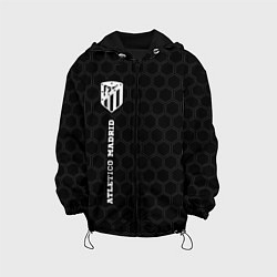 Куртка с капюшоном детская Atletico Madrid sport на темном фоне: по-вертикали, цвет: 3D-черный