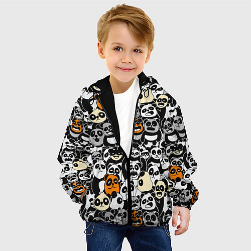 Детская куртка Злобные панды / 3D-Черный – фото 4